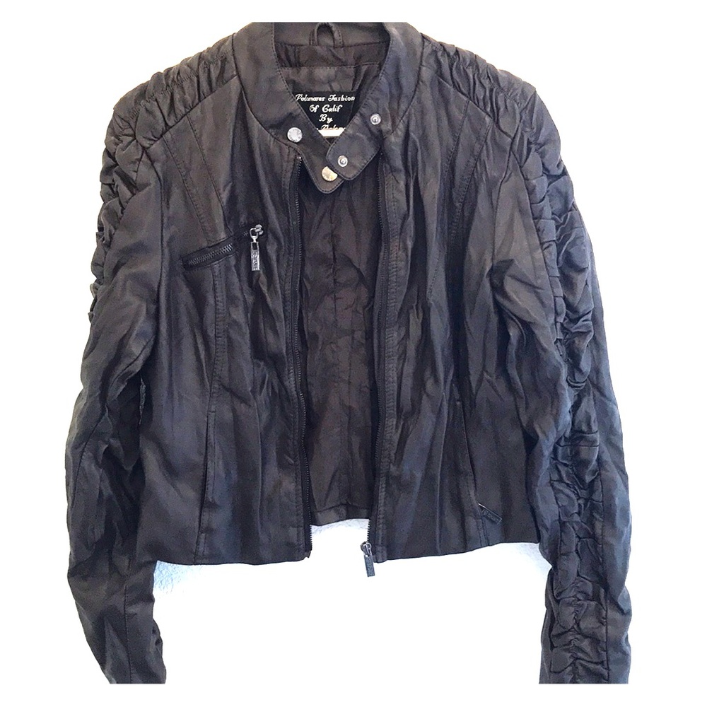 Brown leather jacket